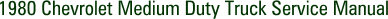 1980 Chevrolet Medium Duty Truck Service Manual