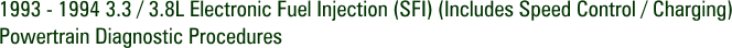 1993 - 1994 3.3 / 3.8L Electronic Fuel Injection (SFI) (Includes Speed Control / Charging) Powertrain Diagnostic Procedures