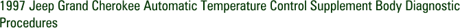 1997 Jeep Grand Cherokee Automatic Temperature Control Supplement Body Diagnostic Procedures