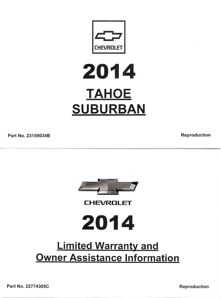 2014 Chevy Tahoe Suburban Factory Owners Manual Portfolio